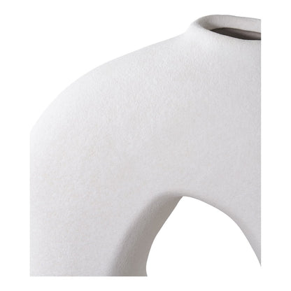 Ceramic Vase - White Sculptural Nordic Vase, 27.8 cm