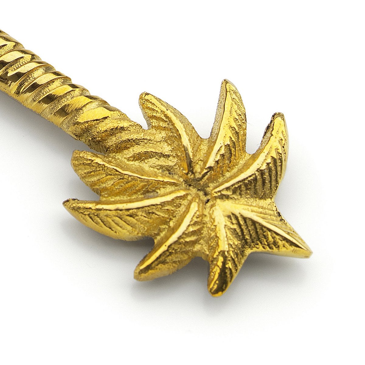Brass Cheese Knife - Palm Tree Design, Gold Finish