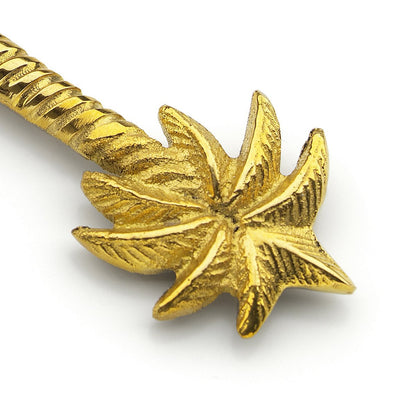 Brass Cheese Knife - Palm Tree Design, Gold Finish