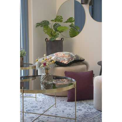 Jersey Mirror - Brass Look, Steel, Ø40cm