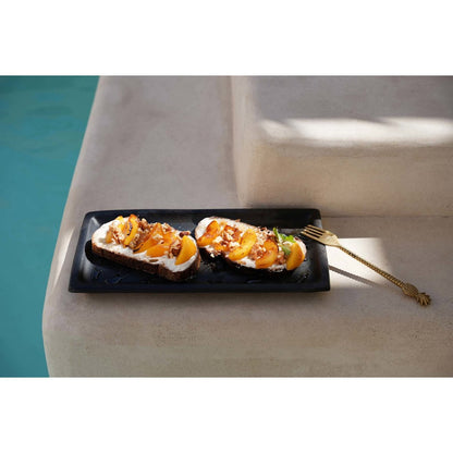 Terracotta Sushi Plate - Black Burned Finish Dinner Plate - Medium