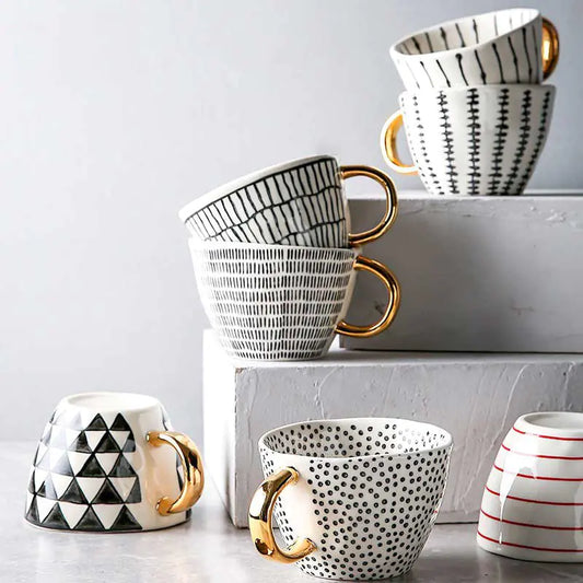 Nordic Hand Painted Mugs | Ceramic