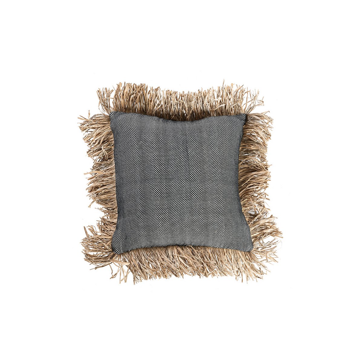 Coussin en coton Bonita - Noir Naturel - 40x40