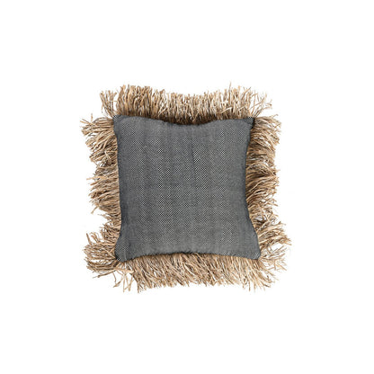 Coussin en coton Bonita - Noir Naturel - 40x40