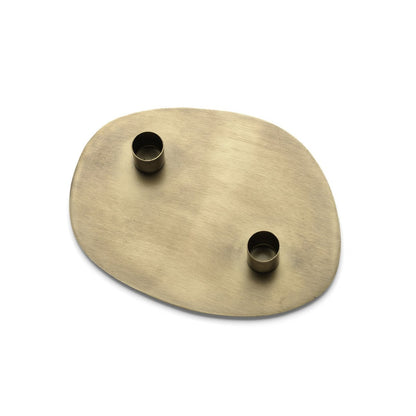 Brass Candle Holder – Gold Glowpad Design, Medium Size