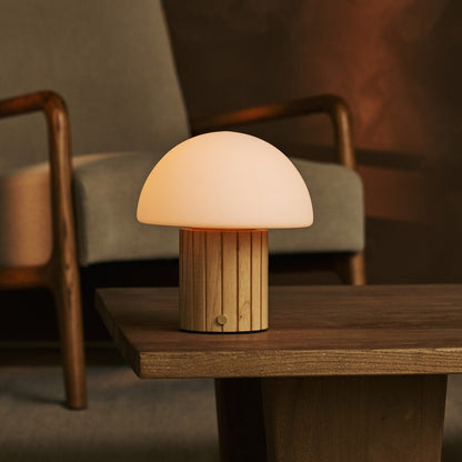 Siebe Light Brown Rechargeable Table Lamp | Dimmable, Modular Lampshade & 3 Light Colors