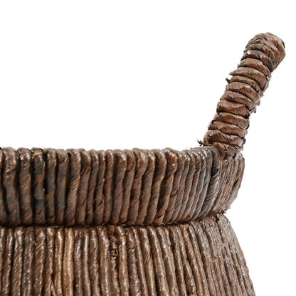 Banana Leaf Storage Basket – Handwoven Triangular Basket, Brown