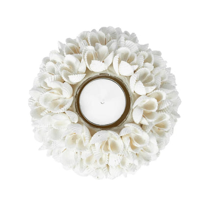 Seashell Tea Light Holder - Flower Power Design, Large