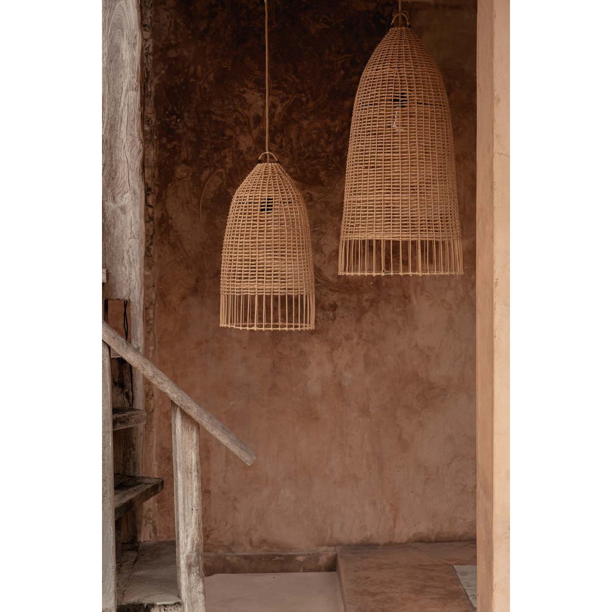 Rattan Pendant Light - Large Natural Coastal Style
