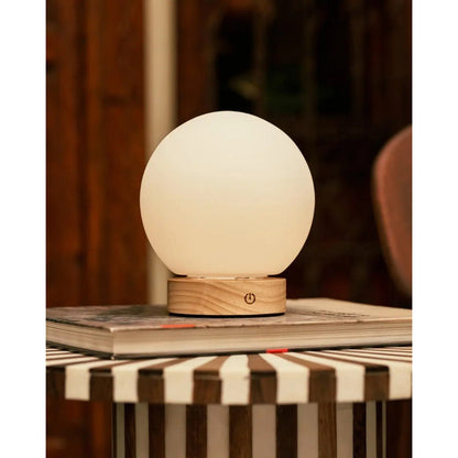 Flore Light Brown Wooden Lamp | Rechargeable, Dimmable & Cordless Lighting