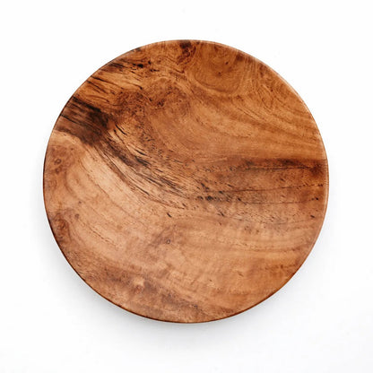Teak Wood Plate - Round Serving Plate, Large 30cm