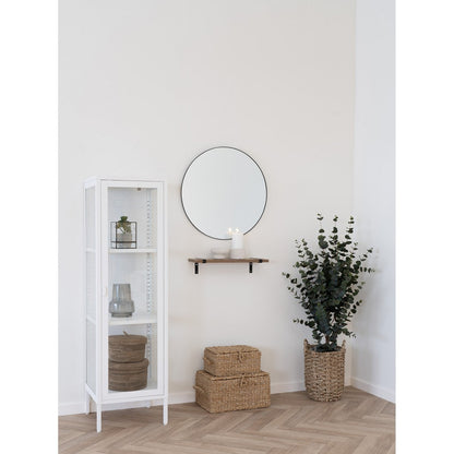 Luxor Wall Shelf - Natural/Black, MDF/Ash Veneer/Metal, 50x15x10 cm
