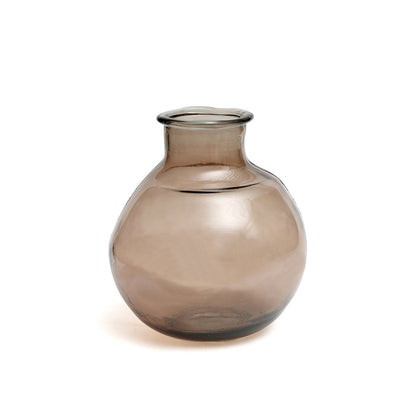Recycled Glass Vase - Beige Bubble Design Accent Vase