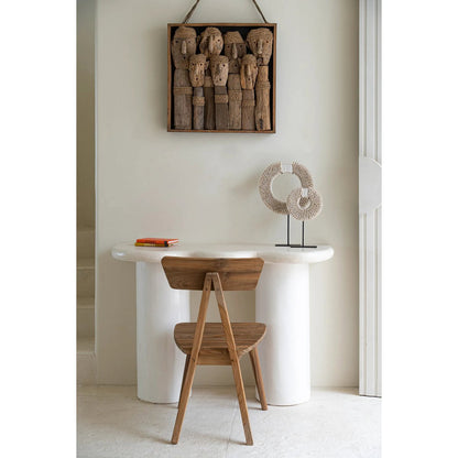 Shell Disc on Stand - White - M