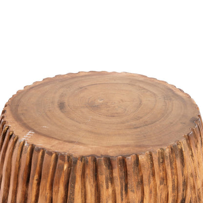 Natural Wood Stool - Hand Carved Accent Stool or Side Table