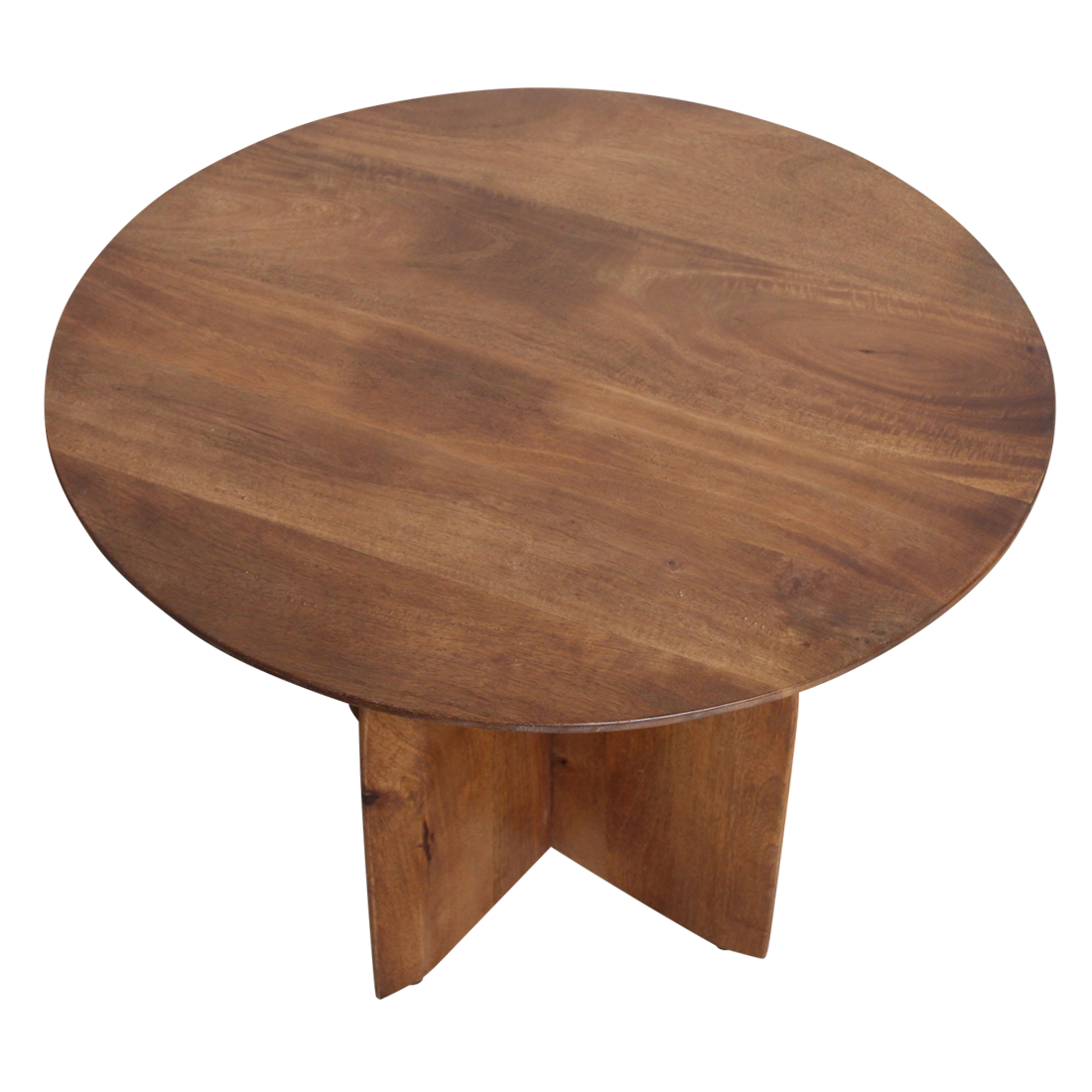 Mango Wood Side Table - Round Accent Table, 55 cm