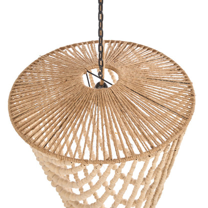 The Wooden Bead Chandelier - Natural - L