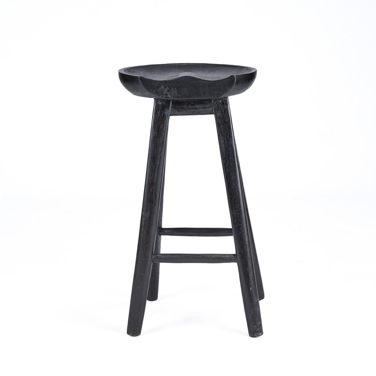 Bar Stool Mango Wood Black – The Tala Minimalist Counter Height
