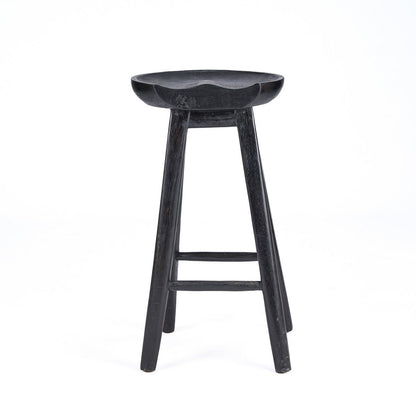 Bar Stool Mango Wood Black – The Tala Minimalist Counter Height