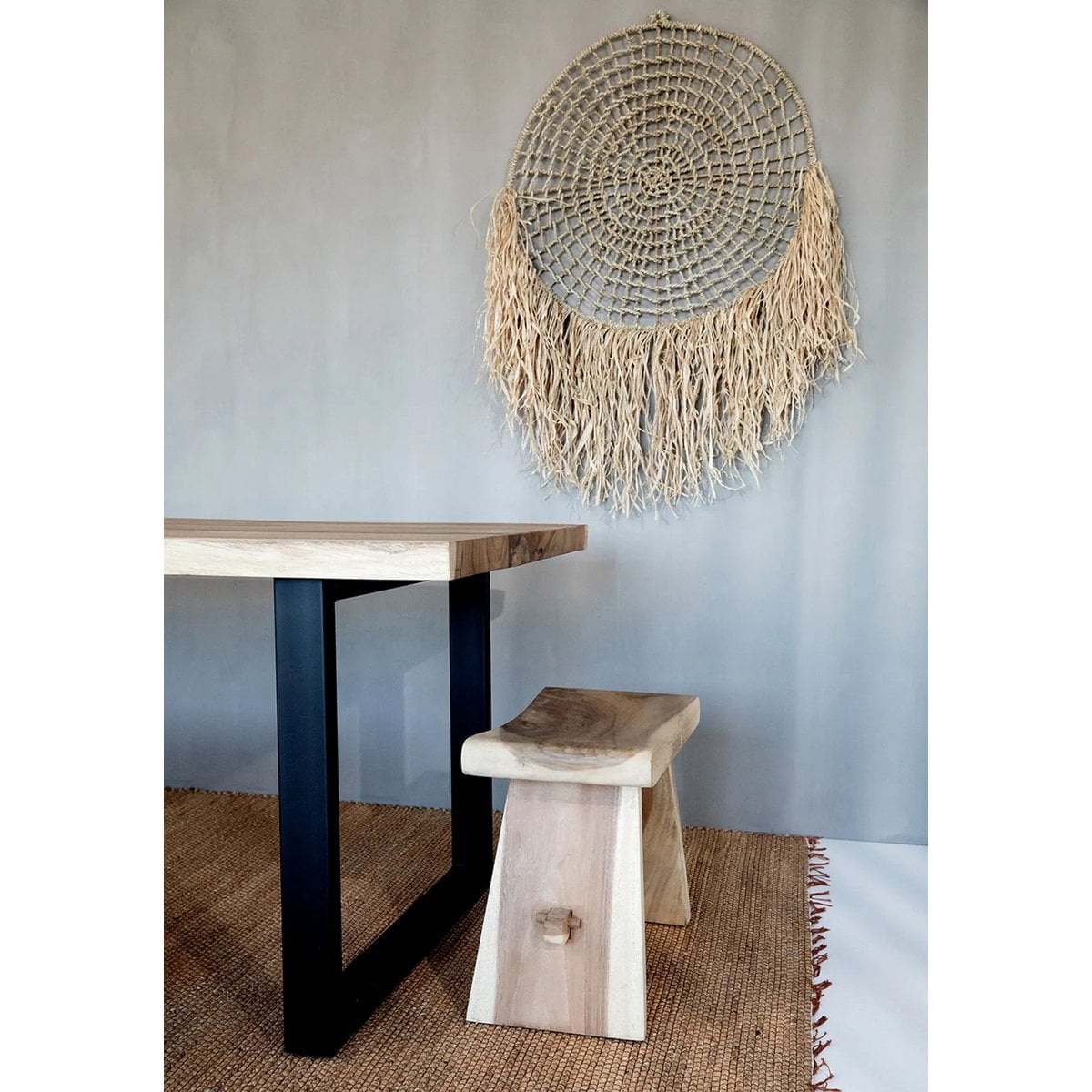 Natural Fiber Area Rug - Killing Field Design, 260x180 cm