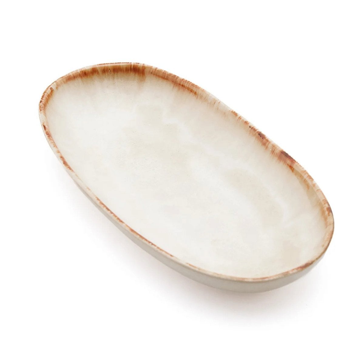 White Ceramic Oval Plate - Handmade Portuguese Dinnerware, Medium