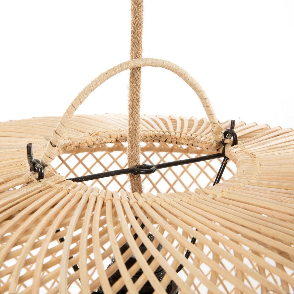 Rattan Pendant Light - Natural Woven Shade, Large