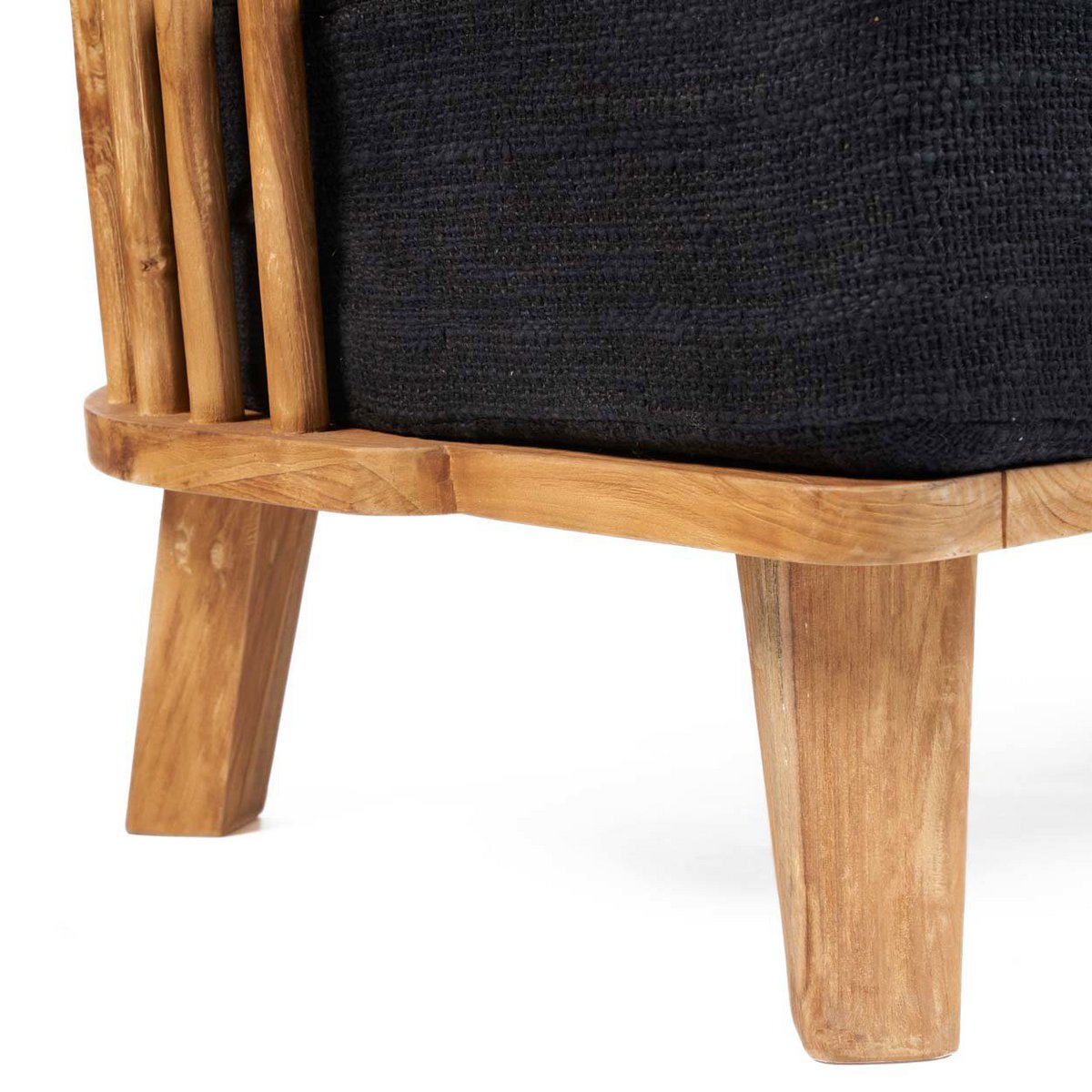 Recycled Teak Two Seater Sofa - Natural Black Finish