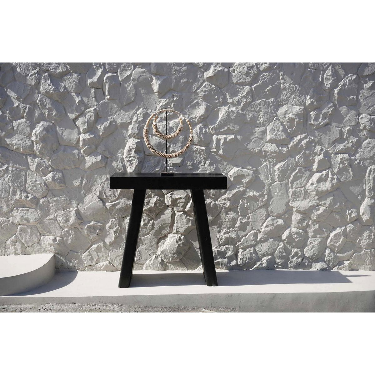 Natural Shell Necklace on Iron Stand - Coastal Decor, 18 inches