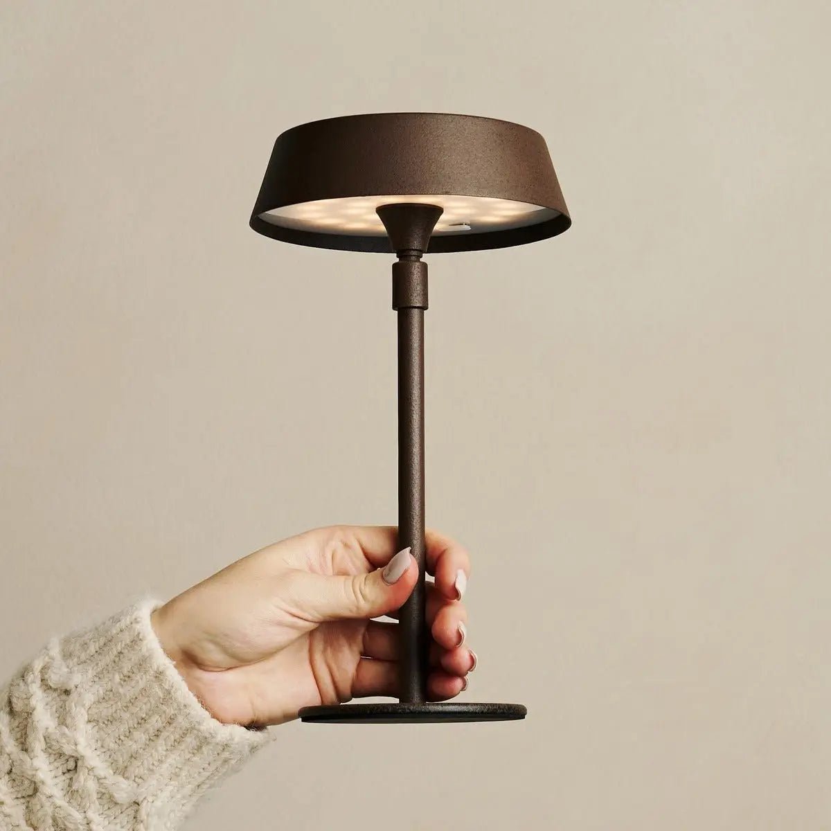 Mocha Brown USB Table Lamp | Dimmable Minimalist Bedside Light