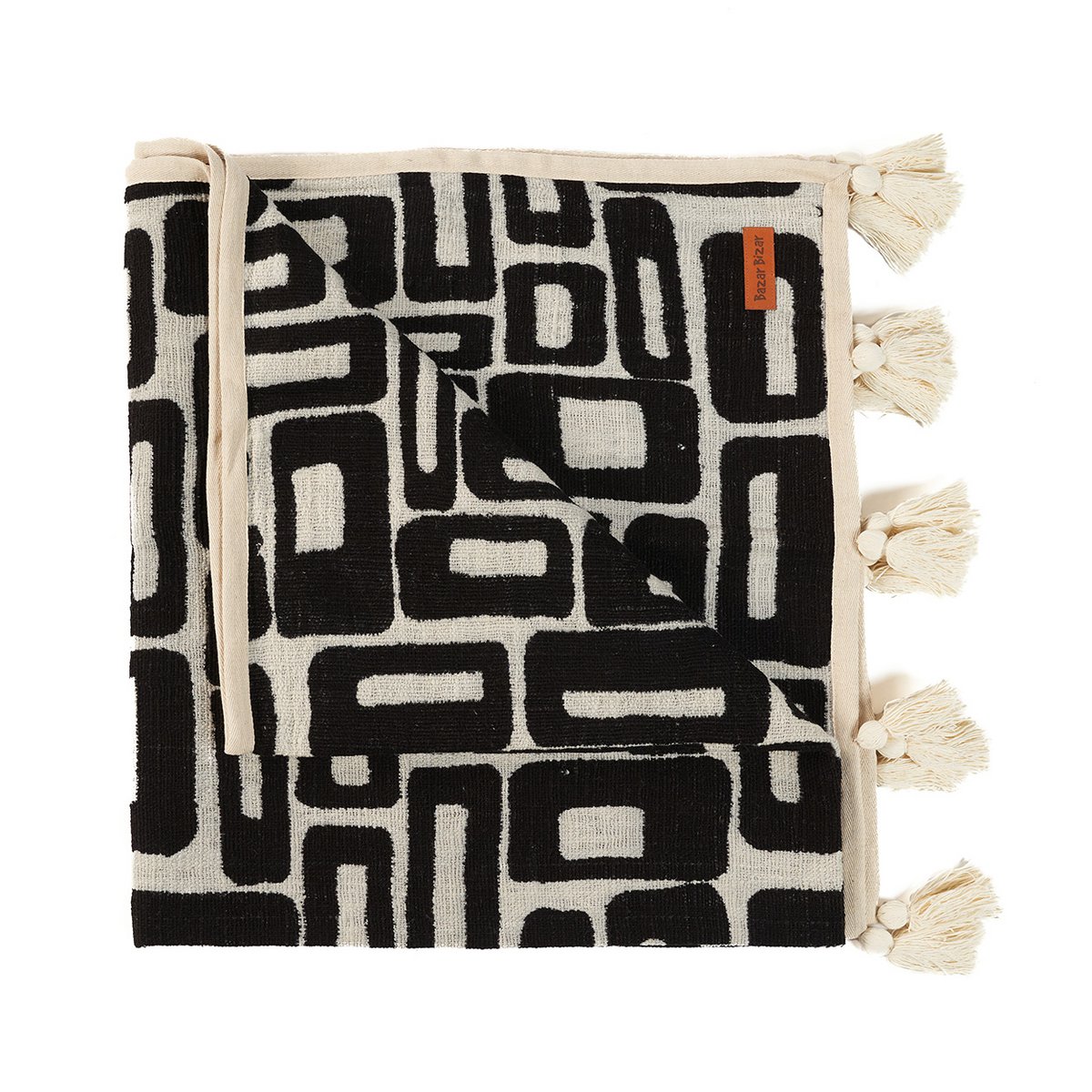 Natural Black Aztec Throw - Global Style Bed and Lounge Accent
