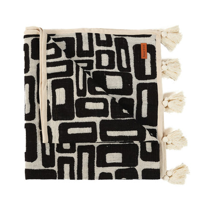 Natural Black Aztec Throw - Global Style Bed and Lounge Accent