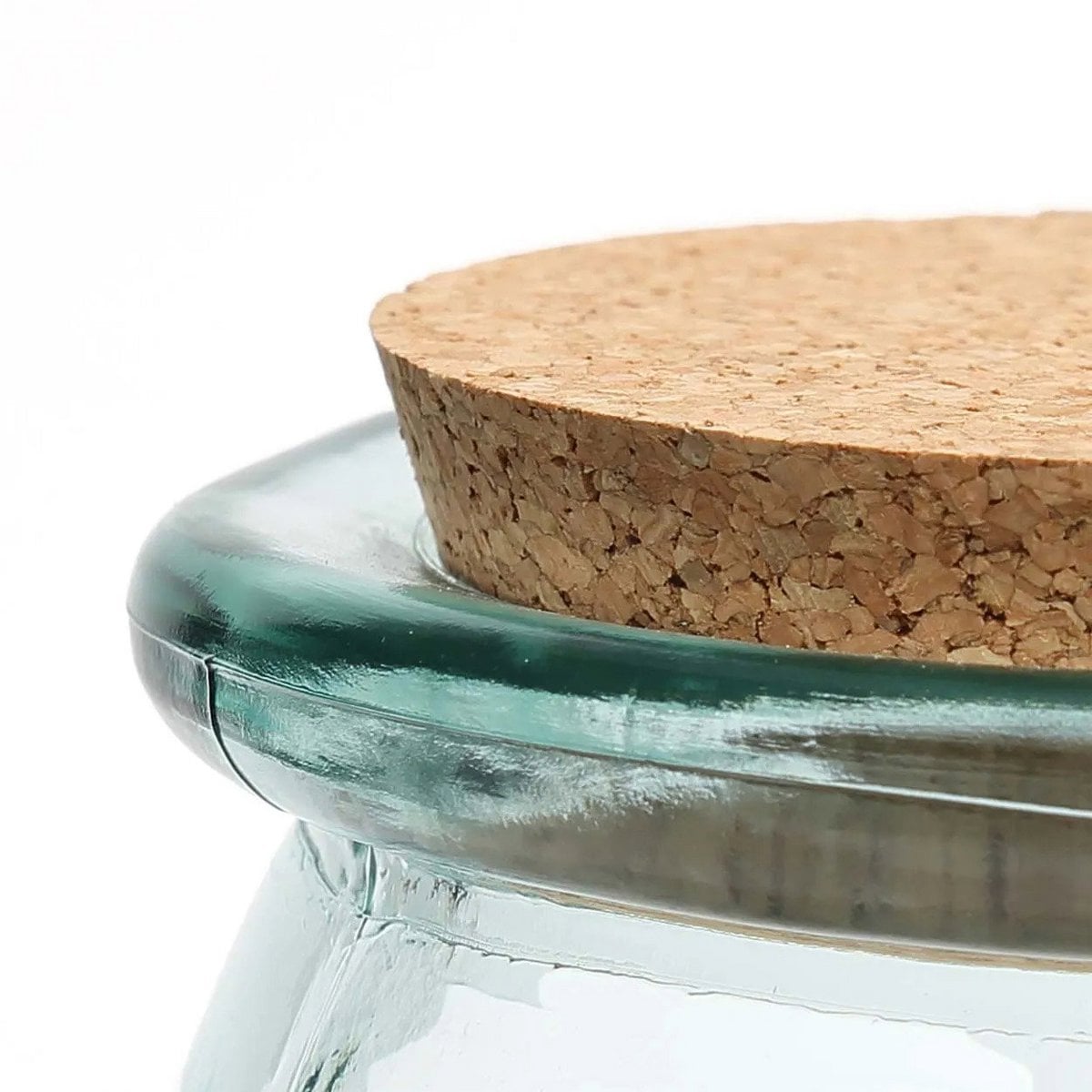 Blue Glass Pot with Cork Lid - Large | Kitchen Storage & Decor