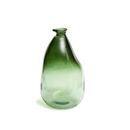 Recycled Glass Vase - Green Shudi Vase for Home Decor