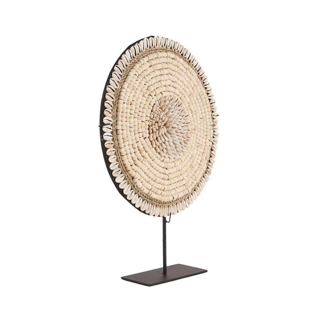 Coastal Shell Decorative Sculpture on Stand – Natural White Ornament