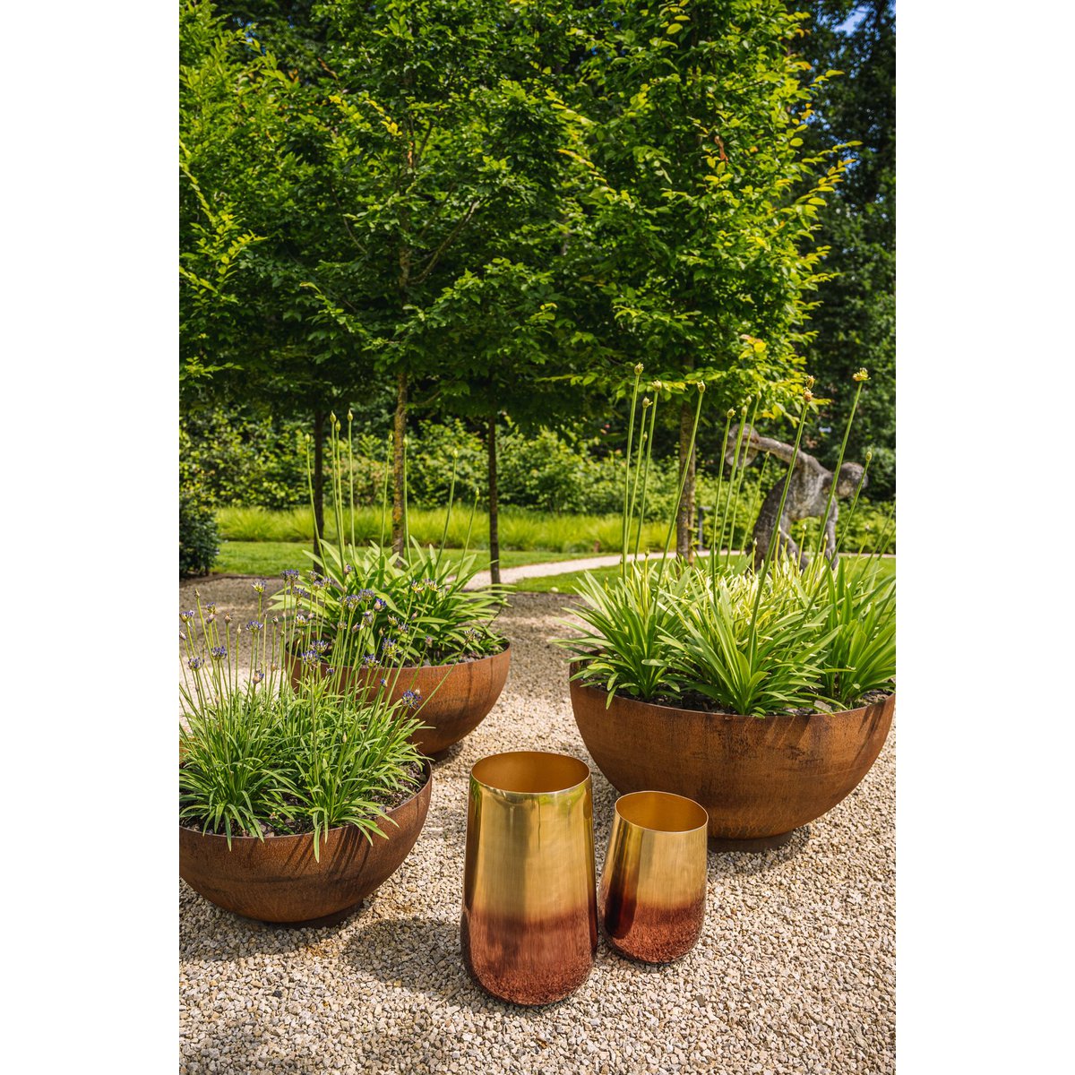 Brass Planter XL – Two Tone Decorative Plant Pot for Living Room