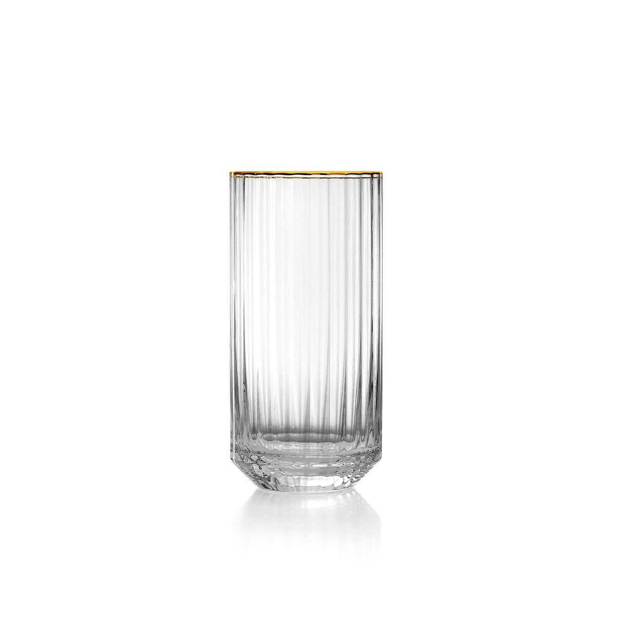Recycled Glass Highball Glass - Golden Rim Long Drink
