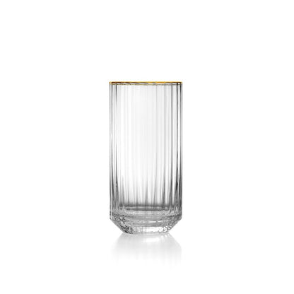 Recycled Glass Highball Glass - Golden Rim Long Drink