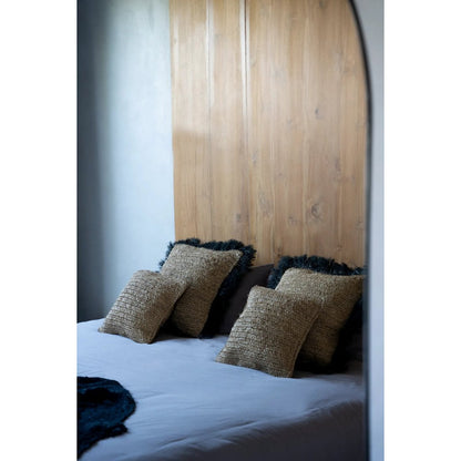 La Funda De Cojín De Rafia - Natural Negro - 60x60