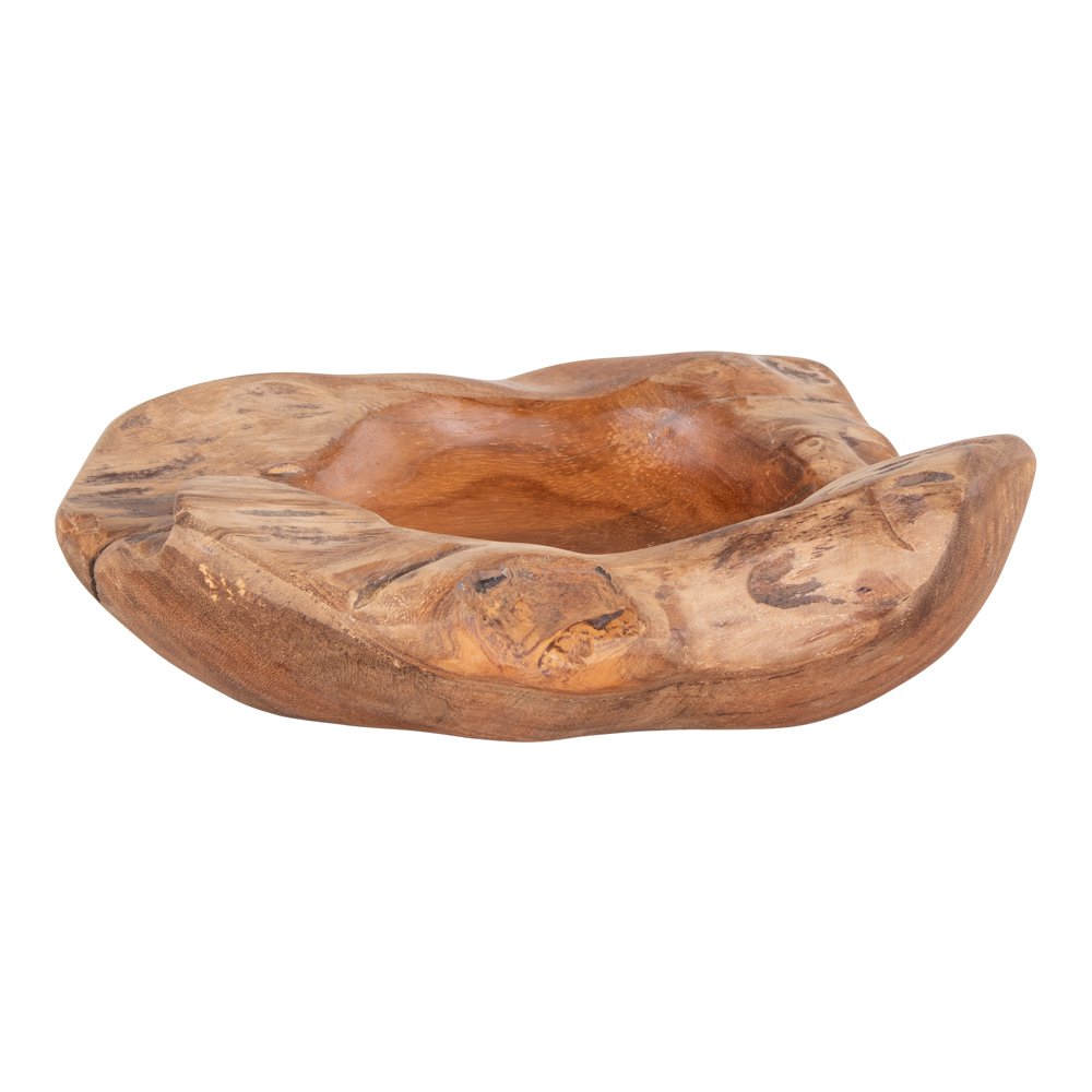 Teak Wood Bowl - Natural Decorative Bowl, Handmade, 20x8 cm