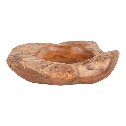 Teak Wood Bowl - Natural Decorative Bowl, Handmade, 20x8 cm