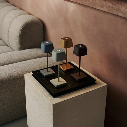 Sarphati Mini Mouse Grey Cordless Table Lamp | Rechargeable via Charging Station & 3 Light Modes