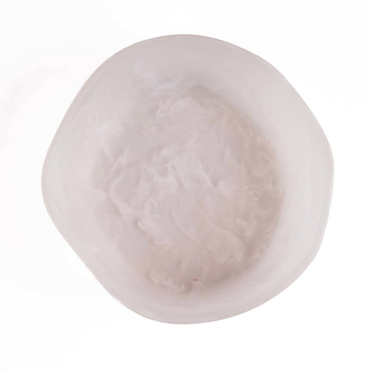 Resin Organic Bowl - Pink & White Decorative Centerpiece - Large