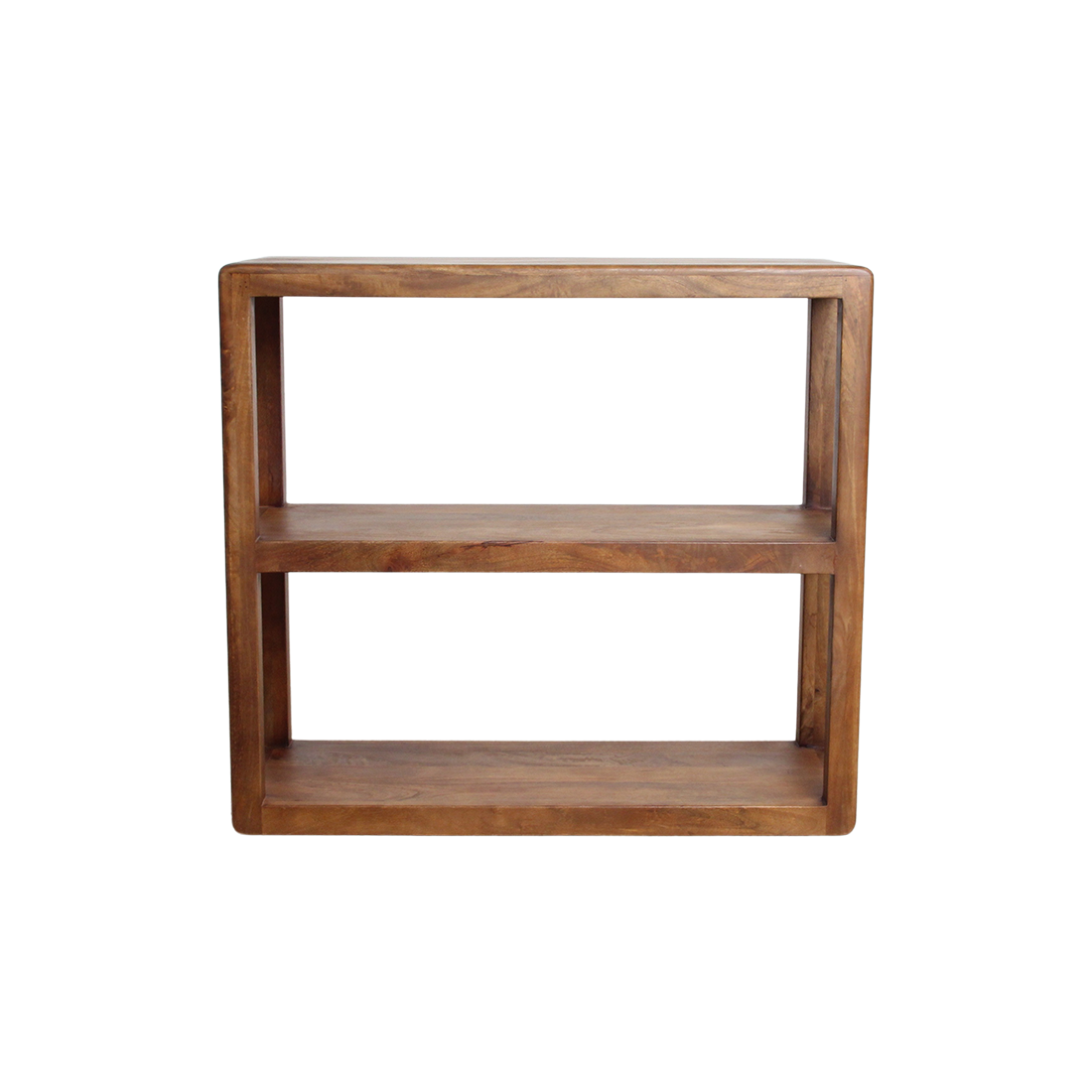 Étagère de rangement en bois de mangue Bullnose 3 étagères - 100x38x90 cm