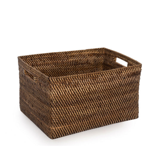 Καλάθι Περιοδικών από Rattan - Αποικιακό Στυλ - Φυσικό Καφέ - XL