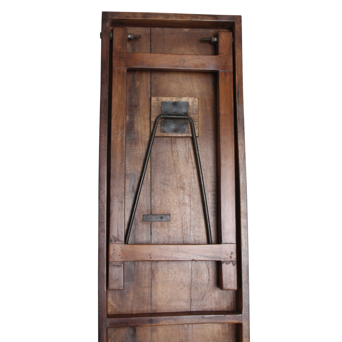 Reclaimed Wood Console Table - Black Foldable Design