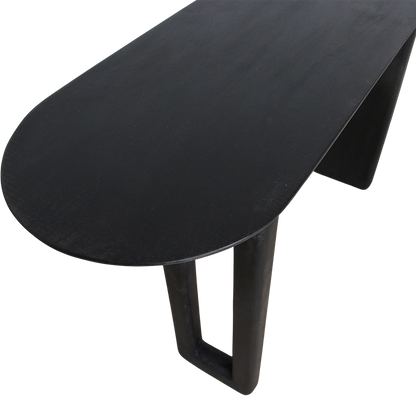 Mango Wood Console Table - Black Bullnose Design