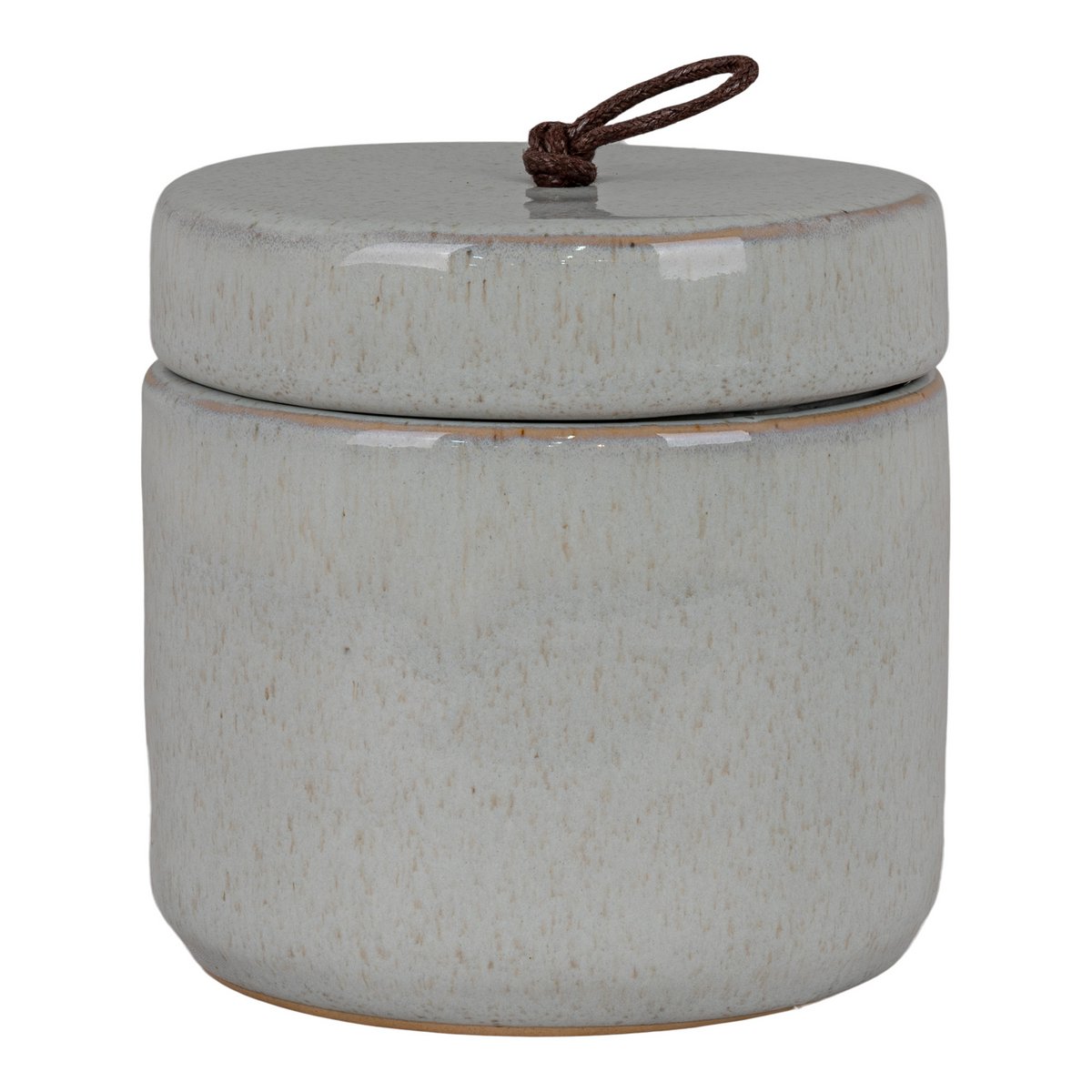 Stoneware Jar - Grey Rustic Storage Container, Ø10.5x10cm