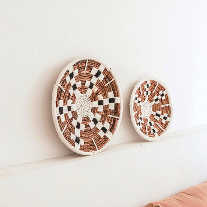 Banana Fiber Boho Wall Basket – Round Decor Bowl, Two Sizes