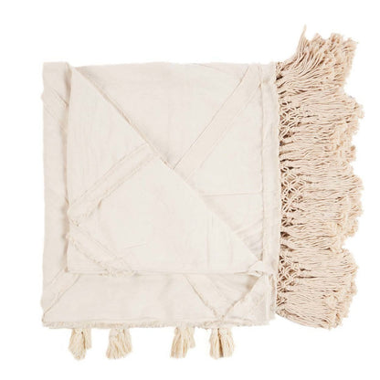Natural Cotton Berber Bed Throw - Soft & Durable Accent