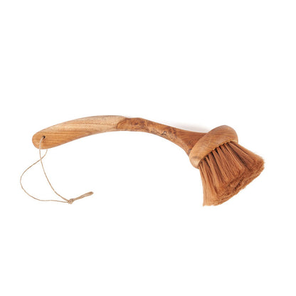 Teak Wood Kitchen Brush - Natural Bristle Cleaning Brush
